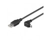 PremiumCord Kabel micro USB 2.0, A-B, konektor do úhlu 90°, 1,8m