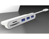 PremiumCord 5G SuperSpeed USB3.1 Typ-C hub 3x USB3.0 + čtečka SD karet