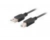 LANBERG USB-A (M) na USB-B (M) 2.0 kabel 1m, černý