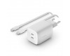 Belkin BOOST CHARGE™ Duální 65W USB-C Power Delivery GaN PPS nástěnná nabíječka + 2m USB-C na USB-C kabel, bílá