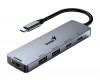 Genius UH-500 Dokovací stanice, USB-C, 1× HDMI, 2× USB 3.0, 2× USB-C, Power Delivery 100W, 15cm, šedá