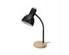 PLATINET stolní lampa MARMA E27, dřevěná základna, černá
