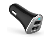 PLATINET nabíječka do auta 2xUSB 3,4A černá + microUSB kabel 1m 