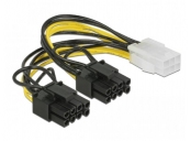 Delock PCI Express napájecí kabel 6 pin samice > 2 x 8 pin samec 15 cm