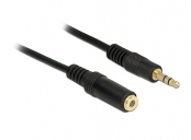 Delock Stereo Jack Extension Cable 3.5 mm 3 pin male -gt; female 0.5 m black