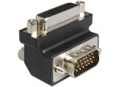 Delock Adaptér DVI 24+5 pin samice > VGA 15 pin samec 90°