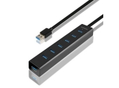 AXAGON HUE-SA7BP, 7x USB3.0 ALU CHARGING hub vč. AC adapteru