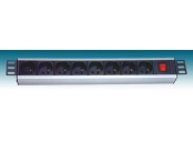 PremiumCord 19 PDU, 1.5U, 8x230V, 2m kabel Euro, vypínač