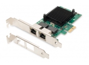 Digitus Karta Gigabit Ethernet PCI Express, dvouportová 32bitový držák s nízkým profilem, čipová sada Intel