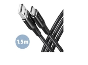 AXAGON BUCM-AM15AB, HQ kabel USB-C  USB-A, 1.5m, USB 2.0, 3A, ALU, oplet, černý
