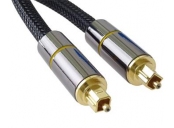 PremiumCord Optický audio kabel Toslink, OD:7mm, Gold-metal design + Nylon 1m