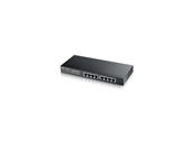 Zyxel GS1900-8HP, 8-port GbE L2 PoE Smart Switch, 802.3at, desktop, fanless, 77 Watt
