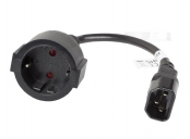 LANBERG IEC 320 C14 na SCHUKO(F) adaptér kabel pro UPS 20CM černý  
