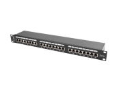 LANBERG PATCH PANEL 24 PORT 1U 19” CAT.5E SHIELDED BLACK  