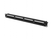 LANBERG PATCH PANEL 24 PORT 1U 19” CAT.6A UTP BLACK  