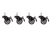 LANBERG CASTORS X4 WITH THREAD AND BRAKE FOR WALL MOUNTING 19   CABINETS
