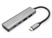 DIGITUS USB-C 4 Port HUB, 2x USB A + 2x USB-C
