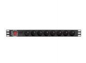 Lanberg POWER DISTRIBUTION UNIT (PDU) 19 LANBERG 1U 16A 2M 8X FRENCH OUTLETS BLACK