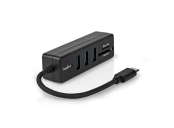 Nedis CCGB61250BK01 - USB hub| USB-A Zástrčka | 3x USB A Zásuvka | 5 Portů  | USB 3.2 Gen 1 | Napájení z USB | 5 Gbps | 