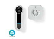 Nedis WIFICDP40CWT - Wi-Fi Smart Domovní Video Telefon | Cloud/ microSD / Onvif | IP65 | snímač pohybu | Bílá