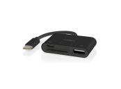 Nedis CCGB64780BK01 - USB hub| 1x USB-C™ | 1x USB A / 1x USB-C™ | 4 Porty port(s) | USB 2.0 | Napájení z USB | SD & Micr