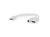Nedis CCGB64922WT01 - USB-C Adaptér| | USB-C™ Zástrčka | USB-C™ Zásuvka / 3,5 mm Zásuvka | 0.10 m | Kulatý | Poniklované