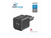SWISSTEN SÍŤOVÝ ADAPTÉR GaN 1x USB-C 20W PD + 1x USB-A 18W QC ČERNÝ
