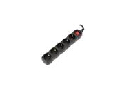 OMEGA Prodlužovací zásuvková lišta s 5 zásuvkami WITH BASIC SURGE PROTECTION 5,0M 16A 5 SOCKET TYPE F SCHUKO GERMAN BLAC
