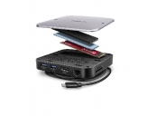 AXAGON HMC-UFO, USB 10Gbps hub, 2x USB-A, USB-C, HDMI 4k/60, RJ-45, M.2 slot, SD/mSD, audio, PD 100W, kabel USB-C 65cm