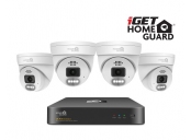 iGET HOMEGUARD HGNVK84804 - kamerový PoE set 2K NVR 8CH + 4x venkovní kamera se zvukem