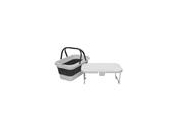 PLATINET KEMPINGOVÝ PIKNIKOVÝ KOŠÍK 47X29X23,5 CM, 16L, SKLÁDACÍ, S VÍKEM 2V 1 / STŮL BÍLÁ-ŠEDÁ