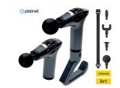 PLATINET MASÁŽNÍ PISTOLE 1500 mAh, 2400-3200 otáček za minutu, 4 nástavce, pás