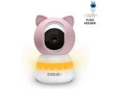 EVOLVEO Baby Monitor LUX- Chytrá 360° videochůvička s nočním viděním, detekcí pláče a pohybu, růžová 