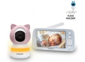 EVOLVEO Baby Monitor N5 - Set videochůvičky s 360° dohledem, obousměrnou komunikací a ukolébavkami, růžová